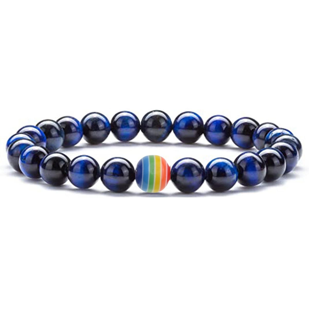 8mm Gemstone Beaded Colorful Resin Stone Bracelet for Women Men #SB1388
