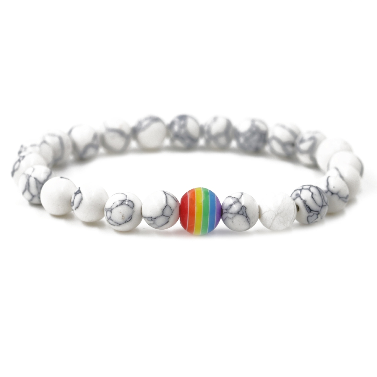 8mm Gemstone Beaded Colorful Resin Stone Bracelet for Women Men #SB1388