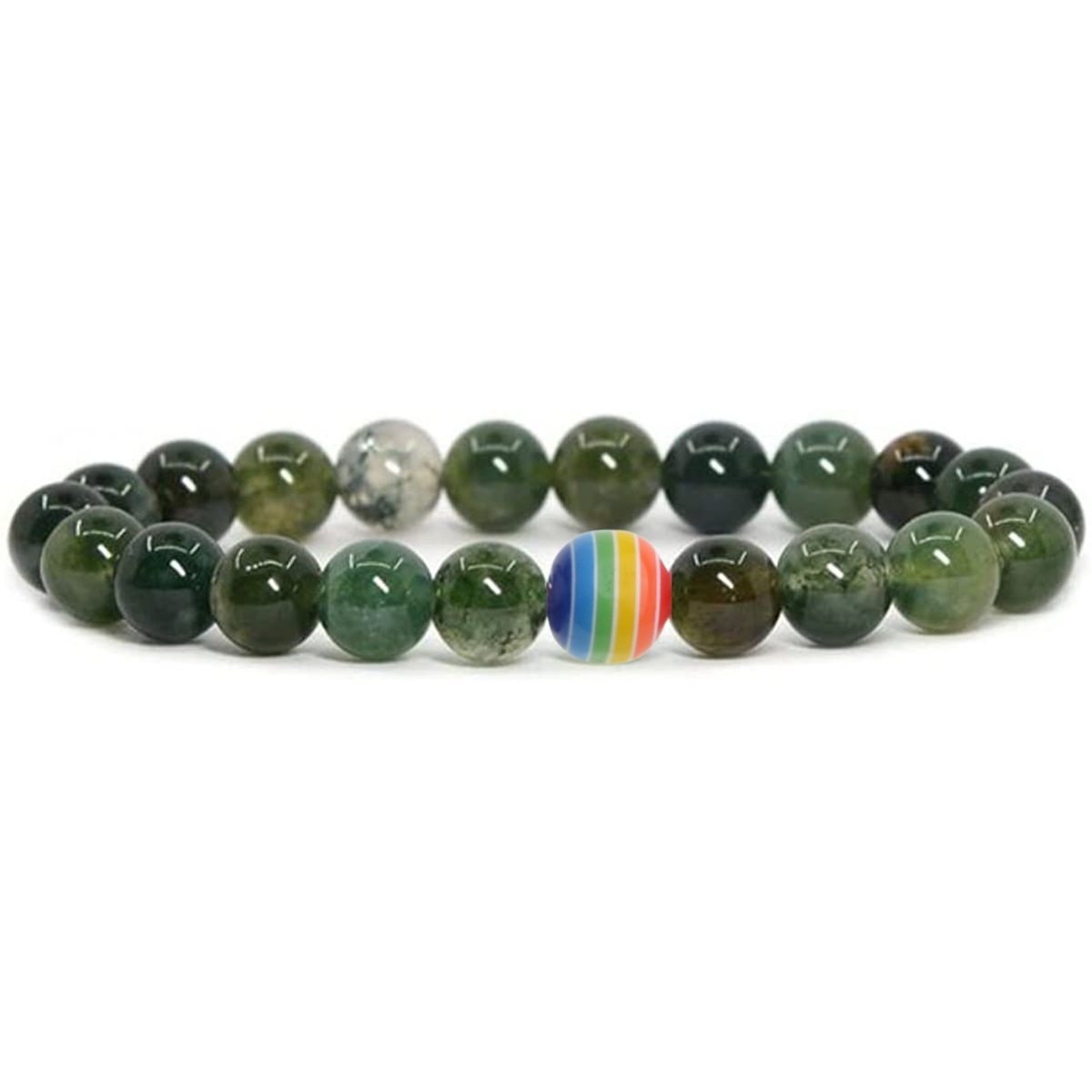 8mm Gemstone Beaded Colorful Resin Stone Bracelet for Women Men #SB1388