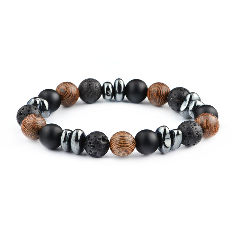 10mm Matte Onyx Hematite Gemstone Beads Bracelet SB2142