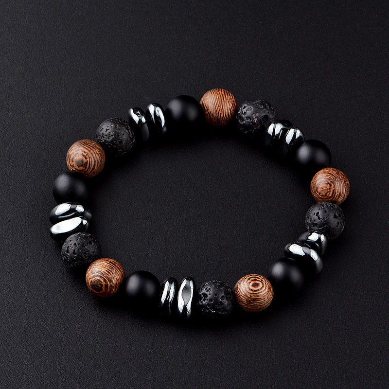 10mm Matte Onyx Hematite Gemstone Beads Bracelet SB2142