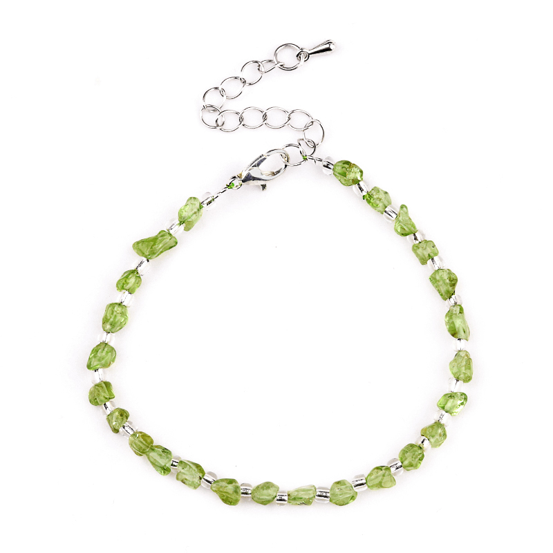 Irregular Tumbled Stone Beads (5-12MM) Bracelet with Lobster Clasp Chain