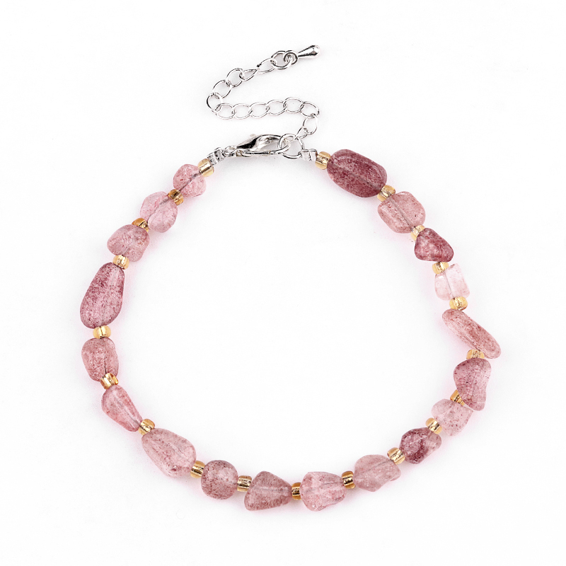 Irregular Tumbled Stone Beads (5-12MM) Bracelet with Lobster Clasp Chain