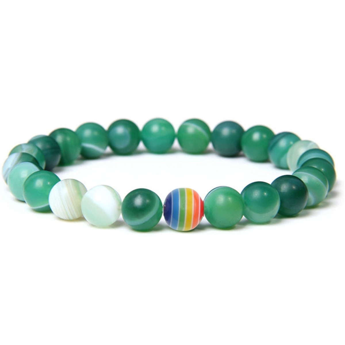 8mm Gemstone Beaded Colorful Resin Stone Bracelet for Women Men #SB1388