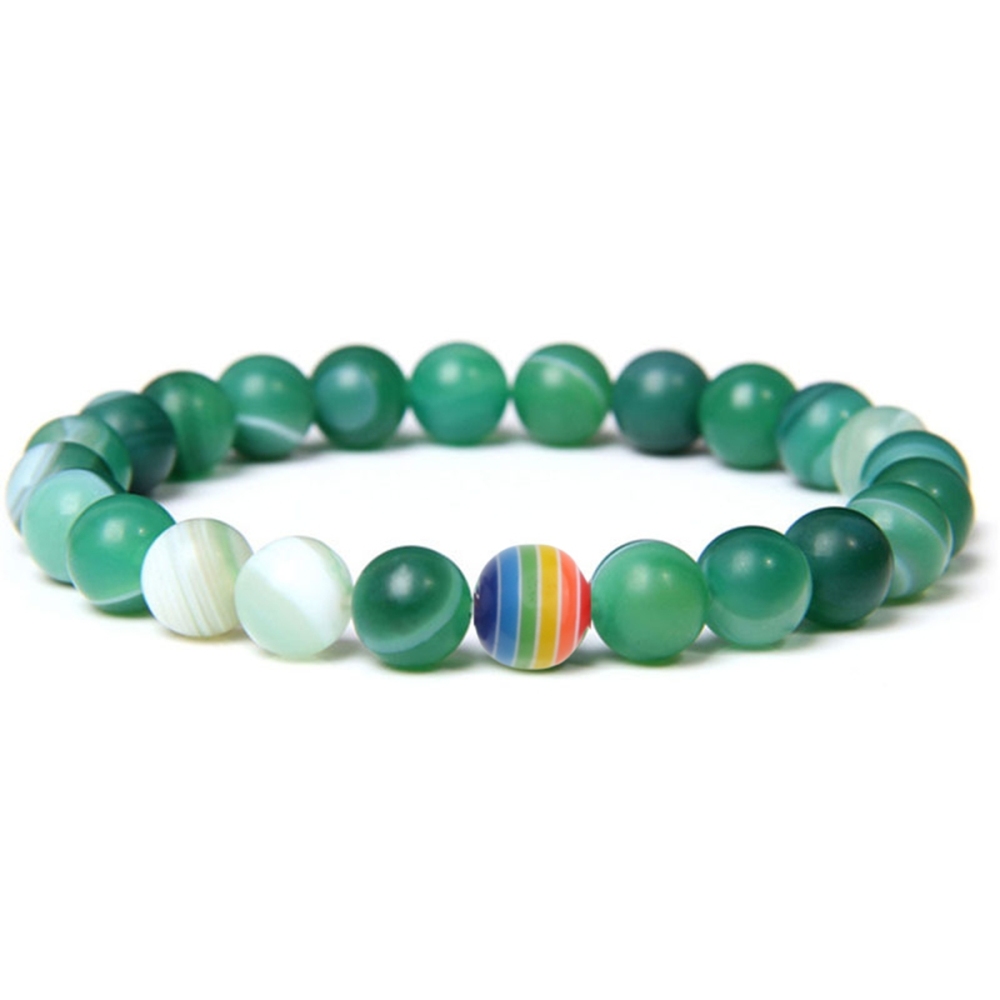 8mm Gemstone Beaded Colorful Resin Stone Bracelet for Women Men #SB1388