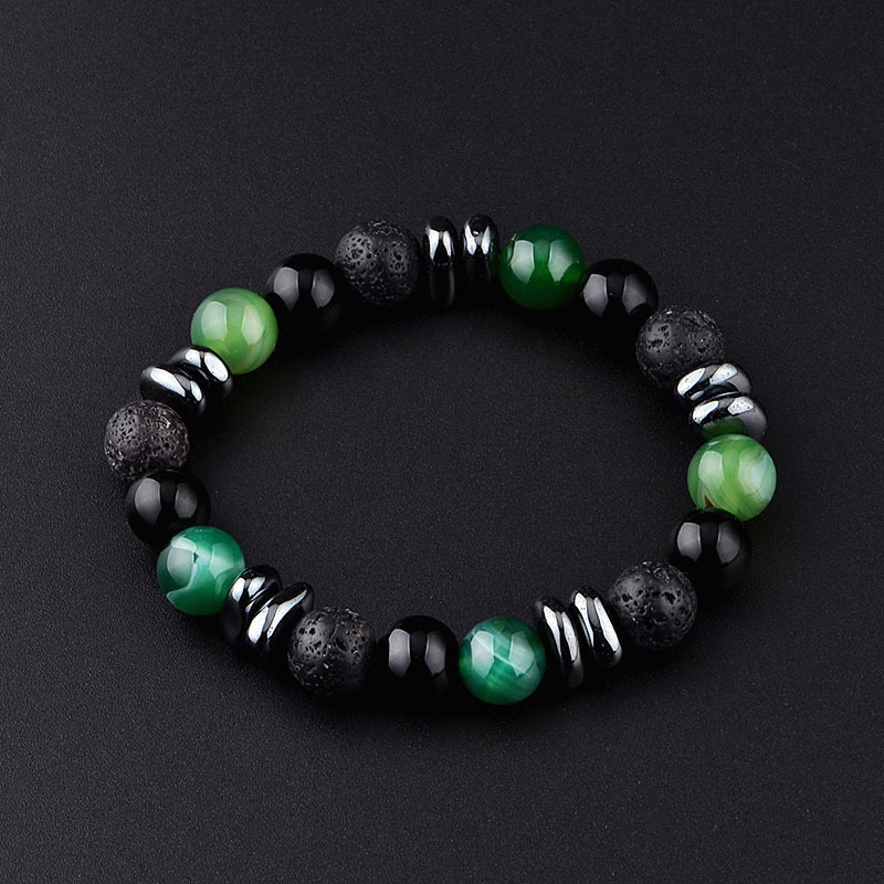 10mm Matte Onyx Hematite Gemstone Beads Bracelet SB2142