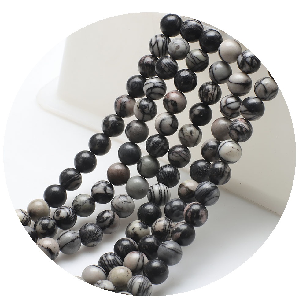 8mm Gemstone Stainless Steel Spacer Beads Bracelet for Women Men #SB2127