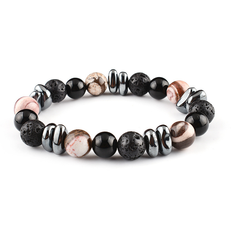 10mm Matte Onyx Hematite Gemstone Beads Bracelet SB2142