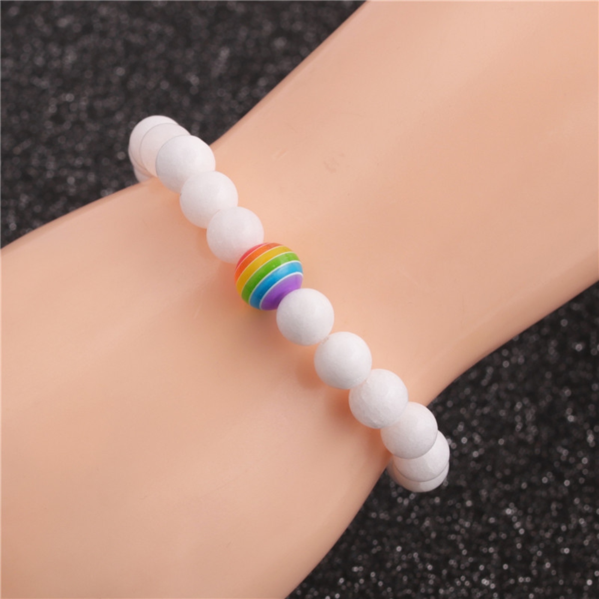 8mm Gemstone Beaded Colorful Resin Stone Bracelet for Women Men #SB1388