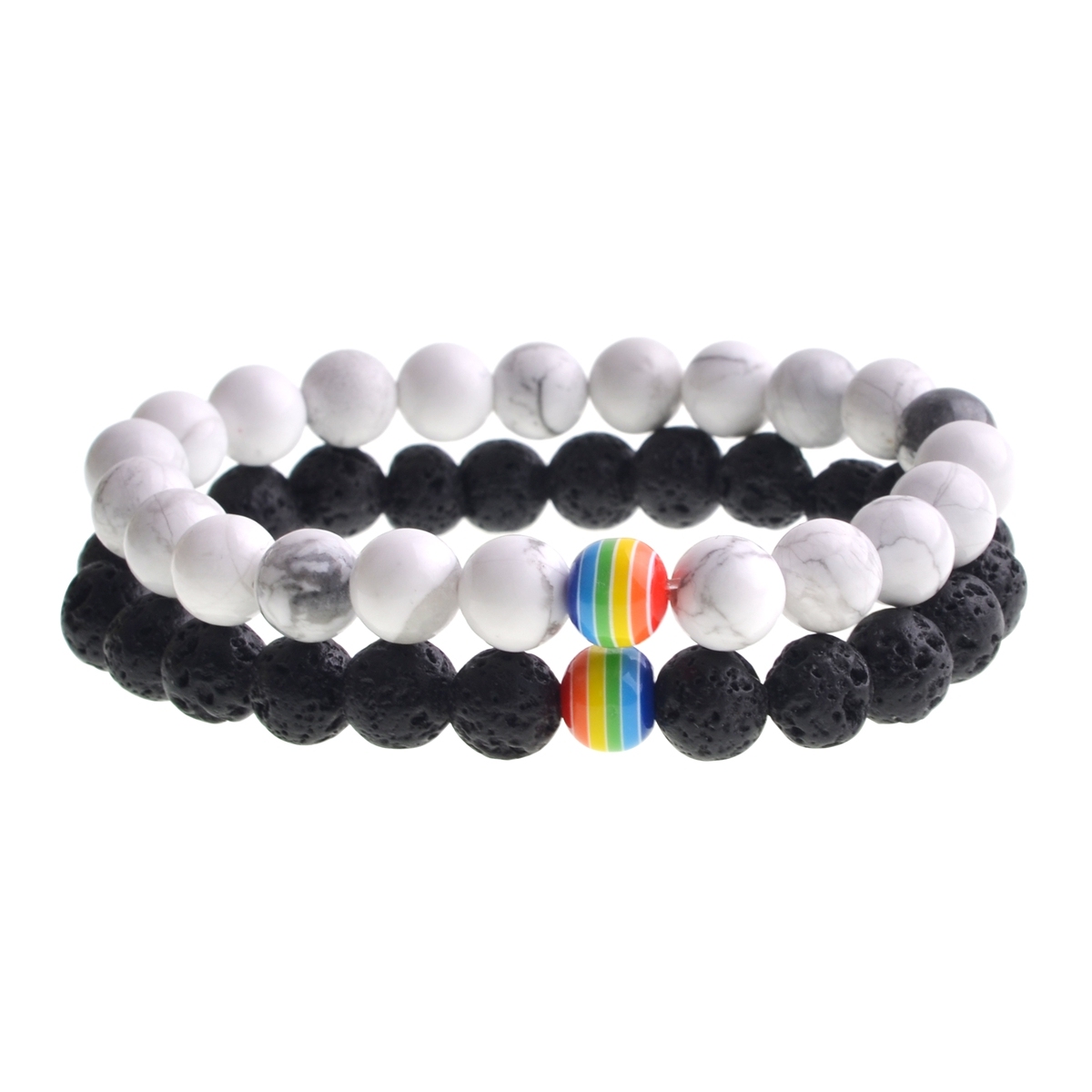 8mm Gemstone Beaded Colorful Resin Stone Bracelet for Women Men #SB1388