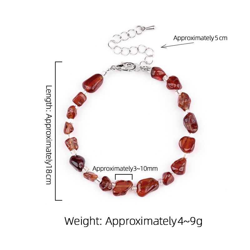 Irregular Tumbled Stone Beads (5-12MM) Bracelet with Lobster Clasp Chain