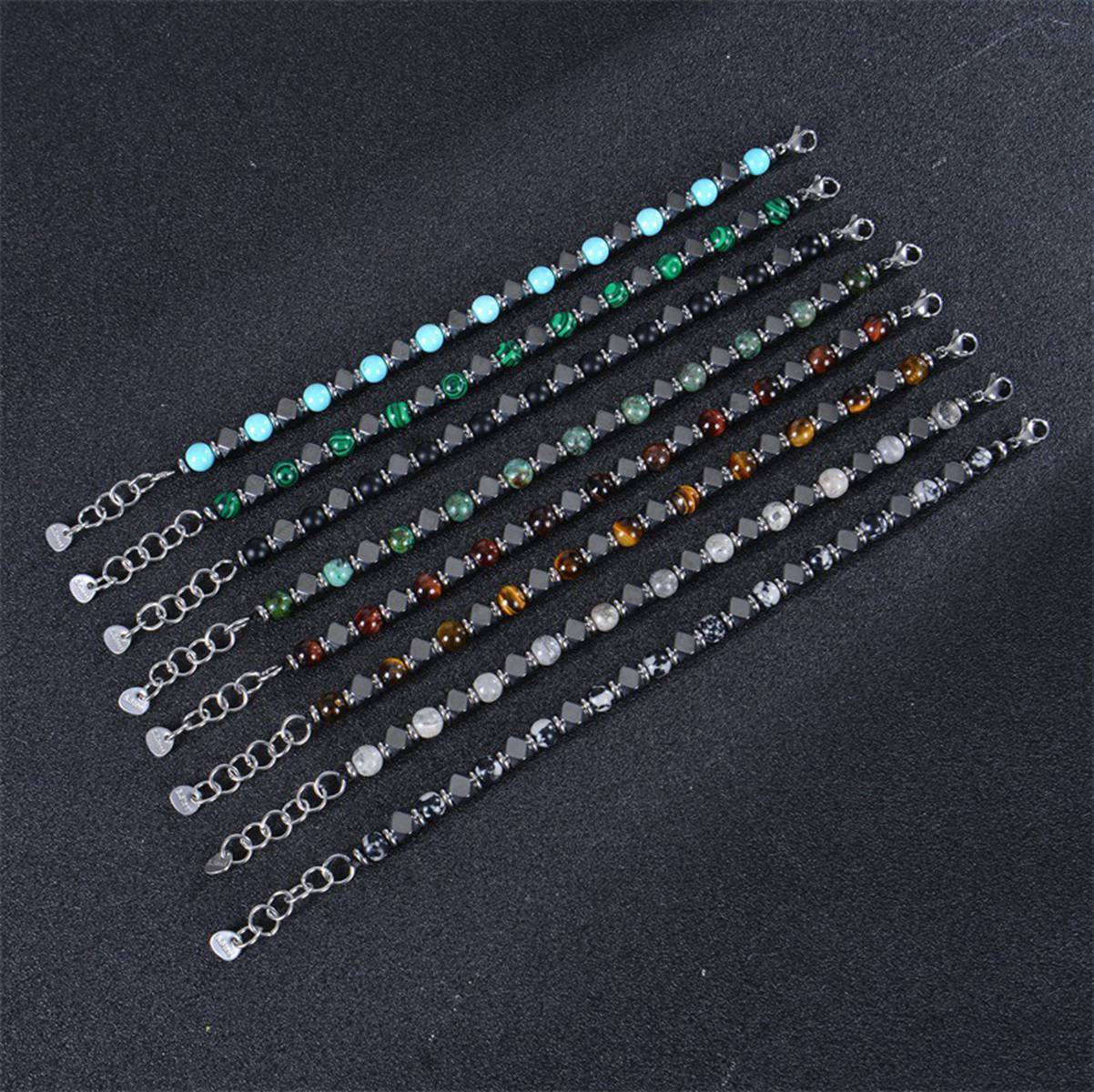 Cube Hematite 6MM Gemstone Beads Bracelet SB2148