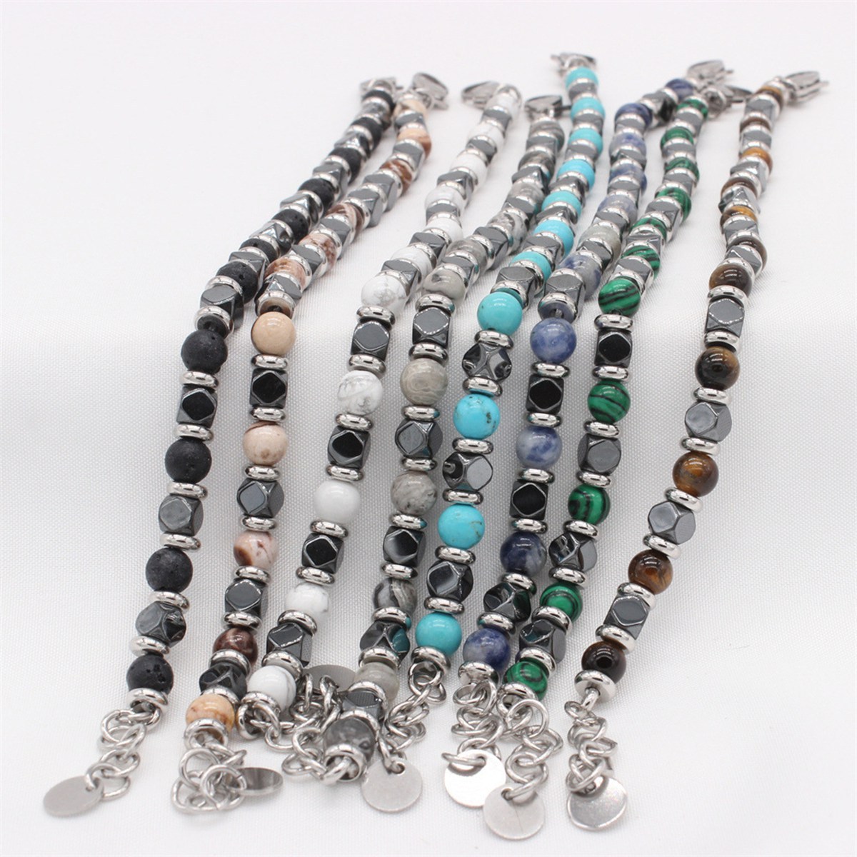 Cube Hematite 6MM Gemstone Beads Bracelet SB2148