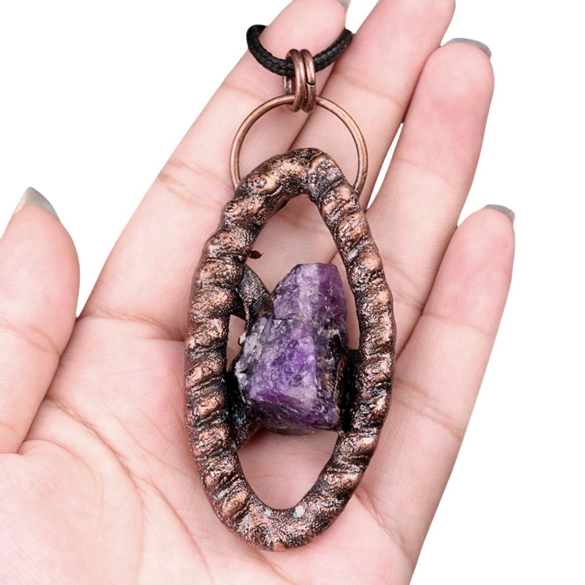 Natural Raw Gemstone Nugget Handcrafted Retro Red Copper Eye Pendant for Making Jewelry SP1912C