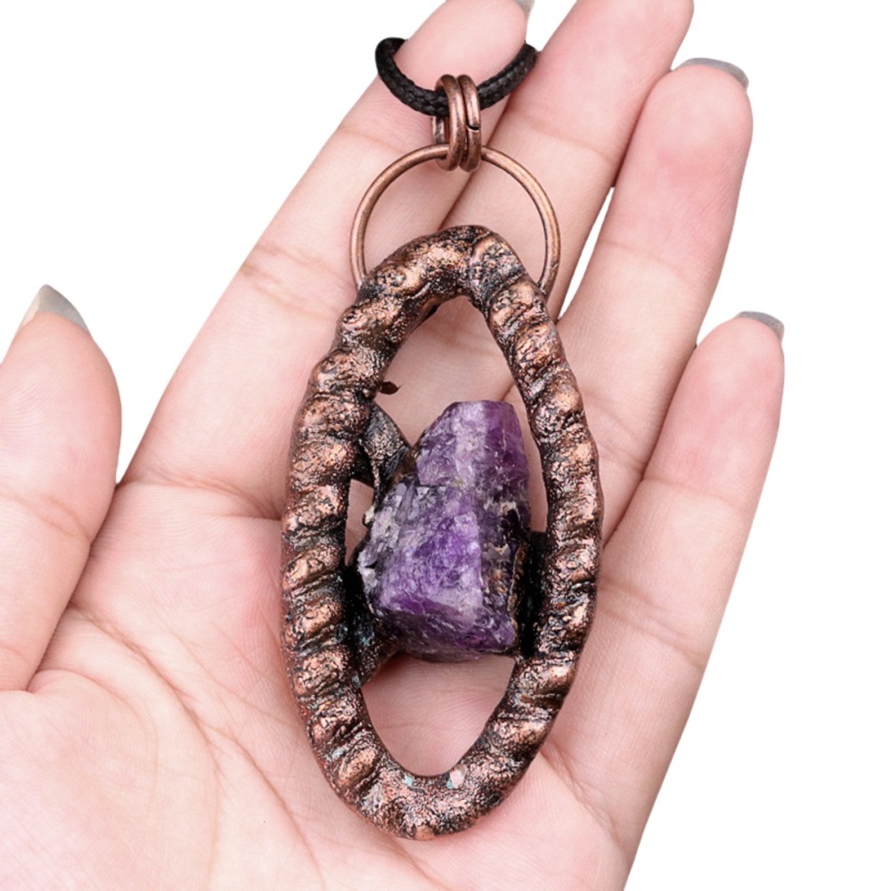 Natural Raw Gemstone Nugget Handcrafted Retro Red Copper Eye Pendant for Making Jewelry SP1912C