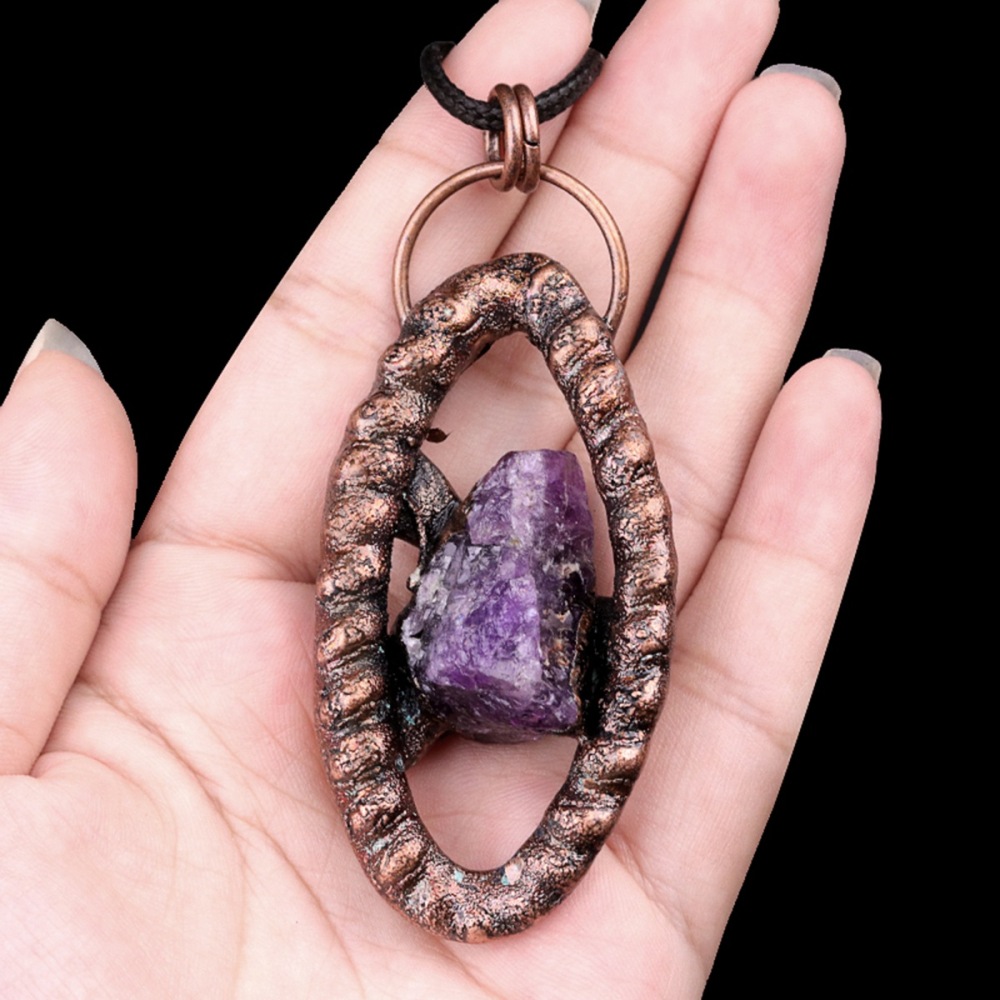 Natural Raw Gemstone Nugget Handcrafted Retro Red Copper Eye Pendant for Making Jewelry SP1912C