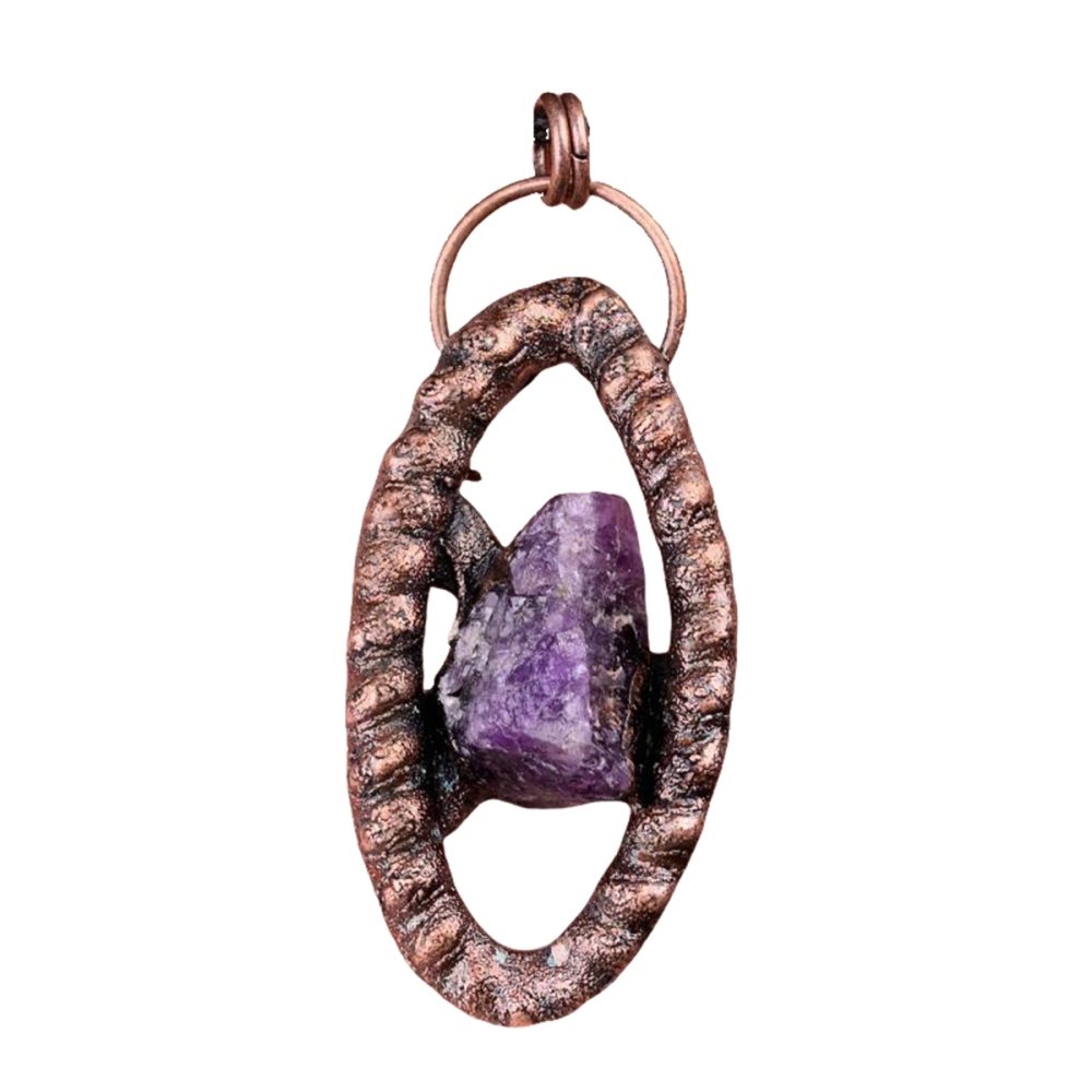 Natural Raw Gemstone Nugget Handcrafted Retro Red Copper Eye Pendant for Making Jewelry SP1912C