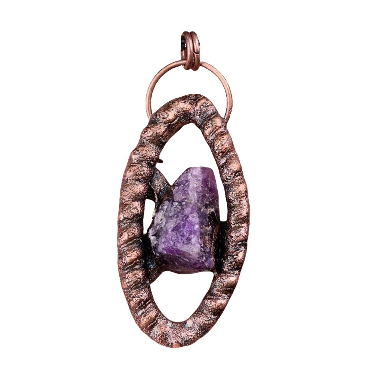 Natural Raw Gemstone Nugget Handcrafted Retro Red Copper Eye Pendant for Making Jewelry SP1912C