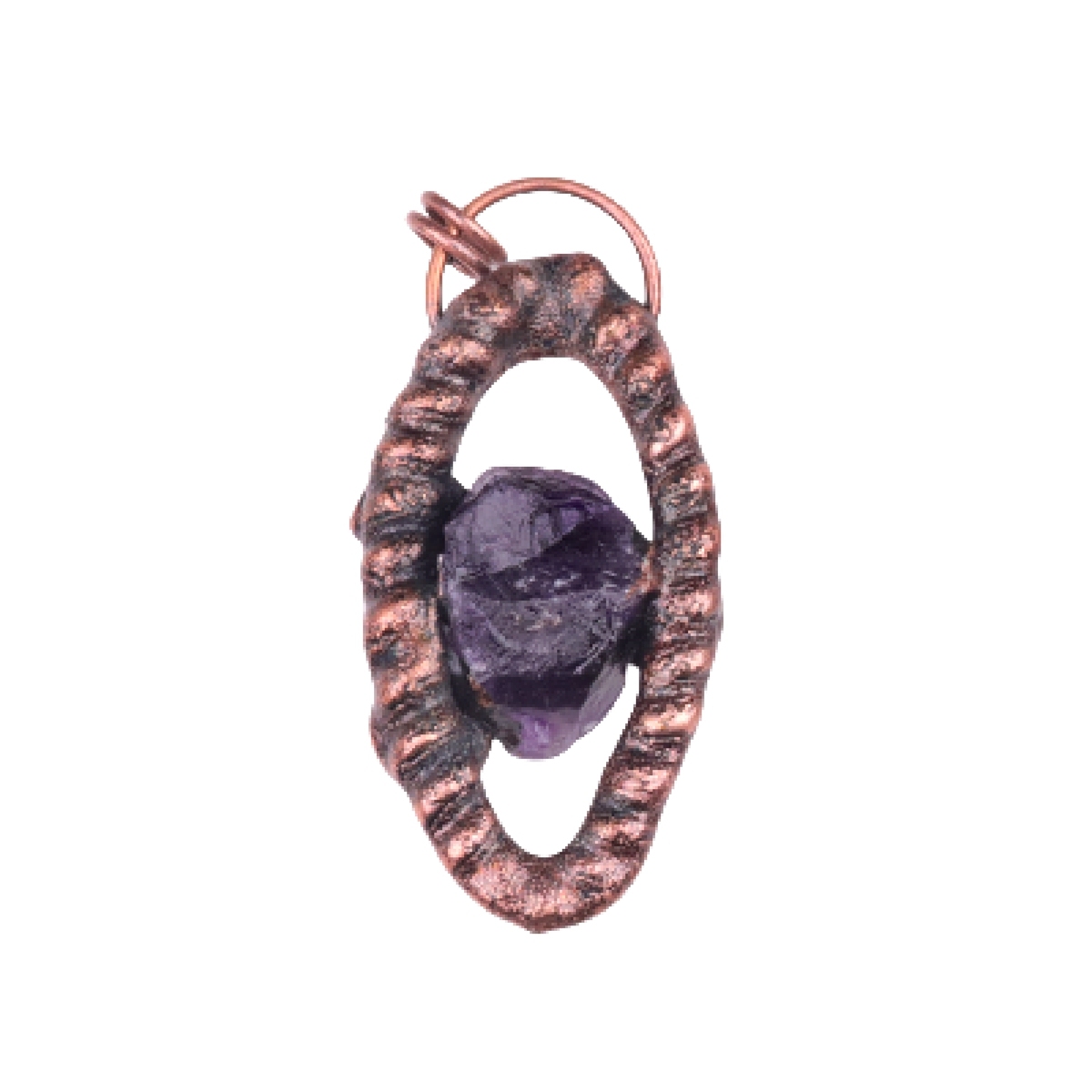 Natural Raw Gemstone Nugget Handcrafted Retro Red Copper Eye Pendant for Making Jewelry SP1912C