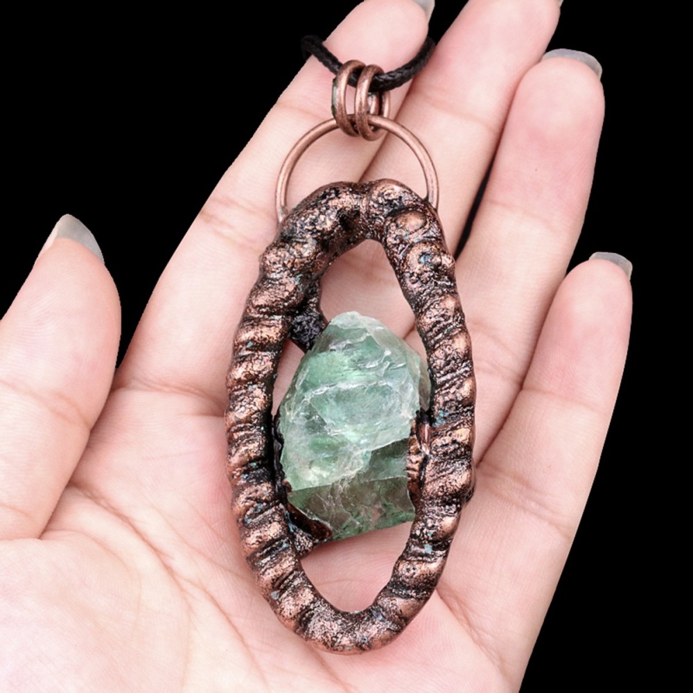 Natural Raw Gemstone Nugget Handcrafted Retro Red Copper Eye Pendant for Making Jewelry SP1912C