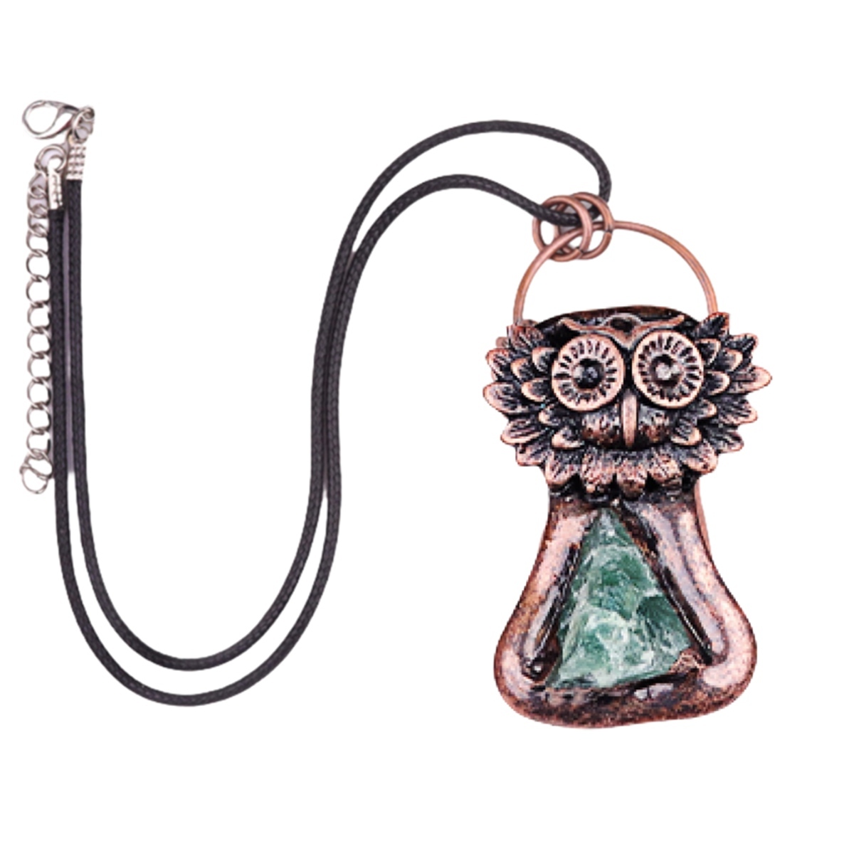 Natural Raw Gemstone Nugget Handcrafted Retro Red Copper OwlPendant for Making Jewelry SP1915C