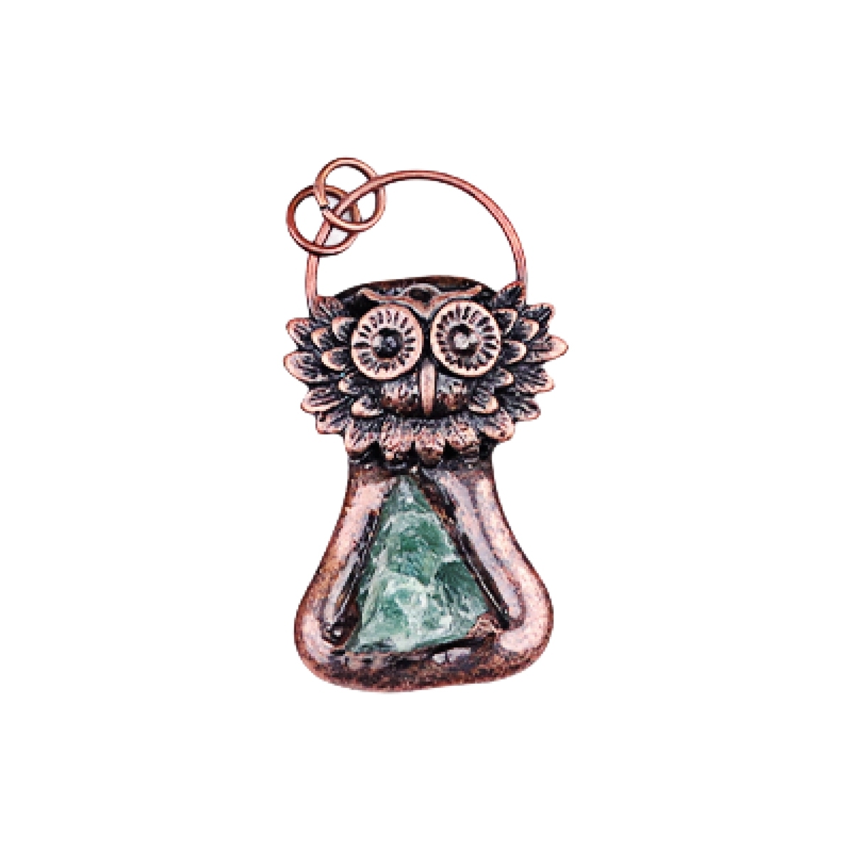 Natural Raw Gemstone Nugget Handcrafted Retro Red Copper OwlPendant for Making Jewelry SP1915C