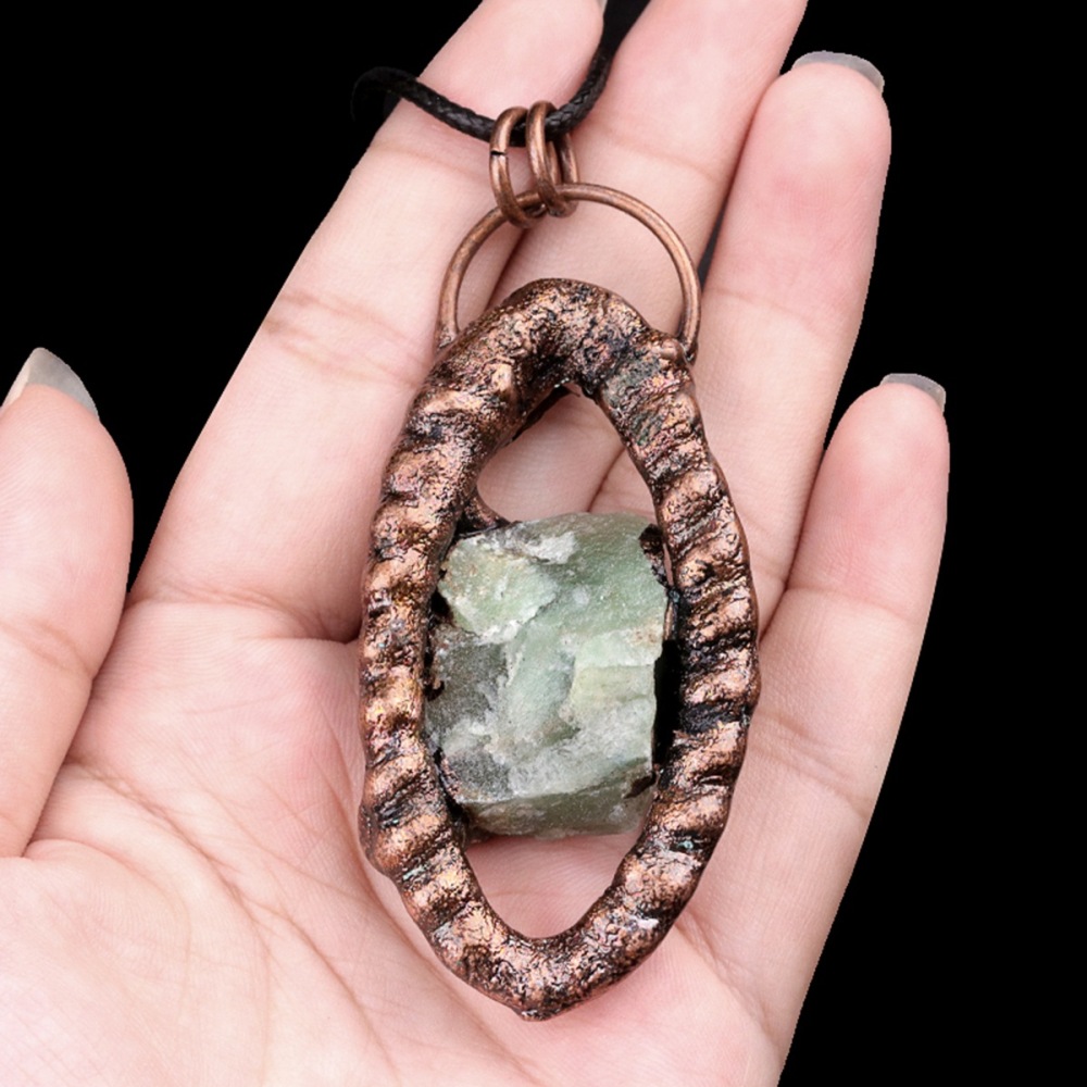 Natural Raw Gemstone Nugget Handcrafted Retro Red Copper Eye Pendant for Making Jewelry SP1912C