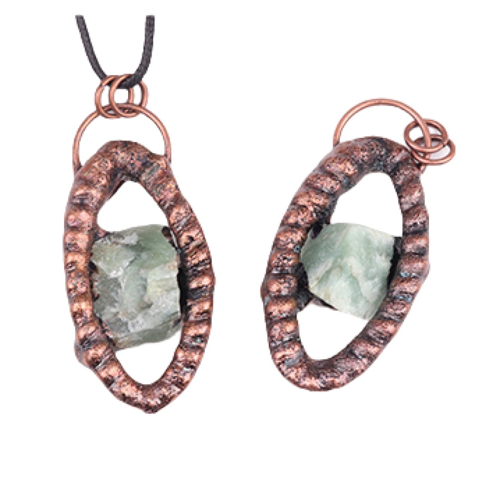 Natural Raw Gemstone Nugget Handcrafted Retro Red Copper Eye Pendant for Making Jewelry SP1912C
