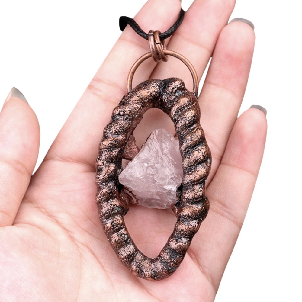 Natural Raw Gemstone Nugget Handcrafted Retro Red Copper Eye Pendant for Making Jewelry SP1912C