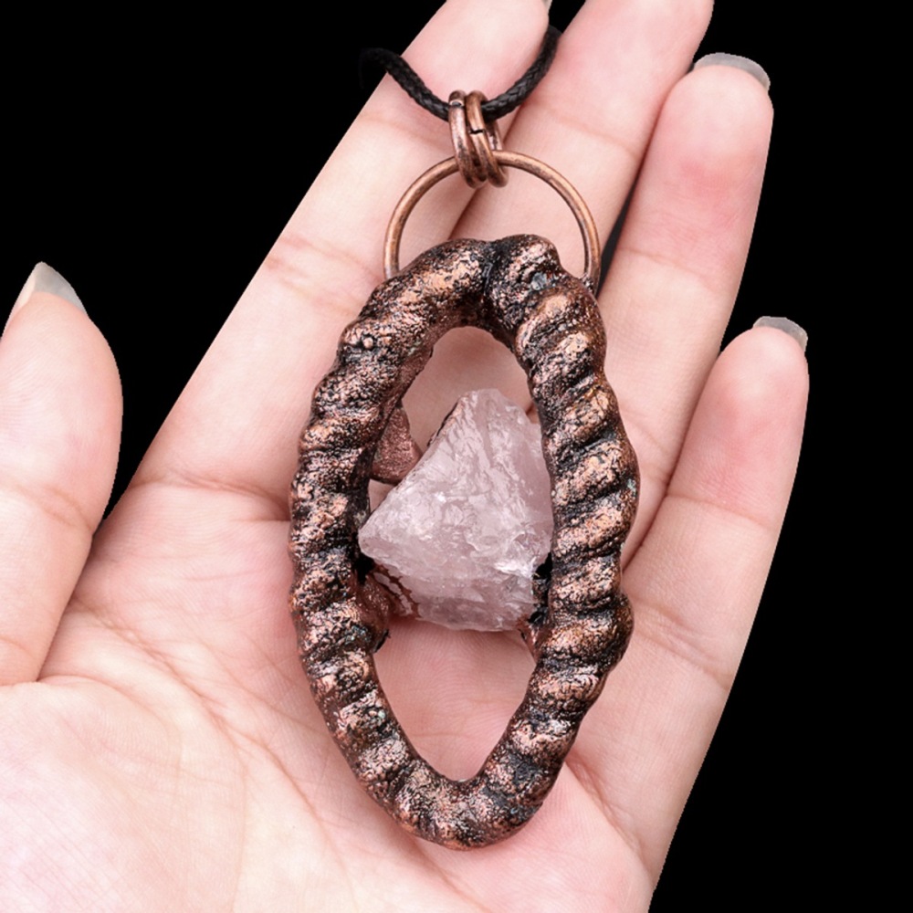 Natural Raw Gemstone Nugget Handcrafted Retro Red Copper Eye Pendant for Making Jewelry SP1912C