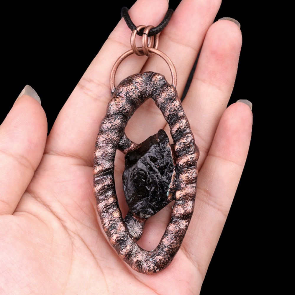 Natural Raw Gemstone Nugget Handcrafted Retro Red Copper Eye Pendant for Making Jewelry SP1912C