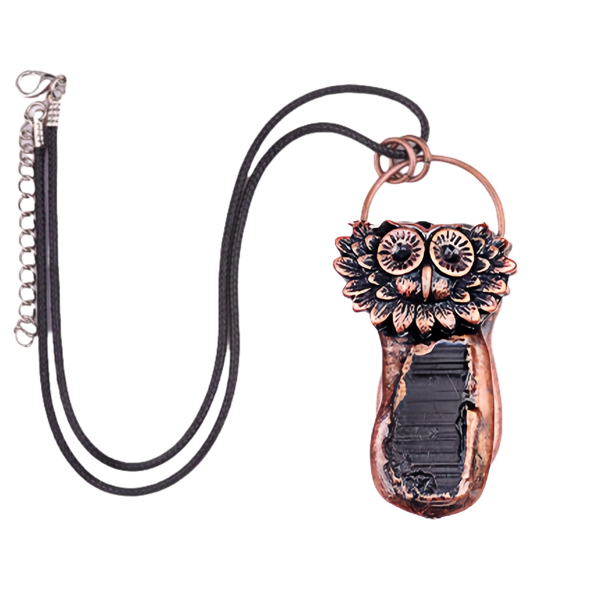 Natural Raw Gemstone Nugget Handcrafted Retro Red Copper OwlPendant for Making Jewelry SP1915C