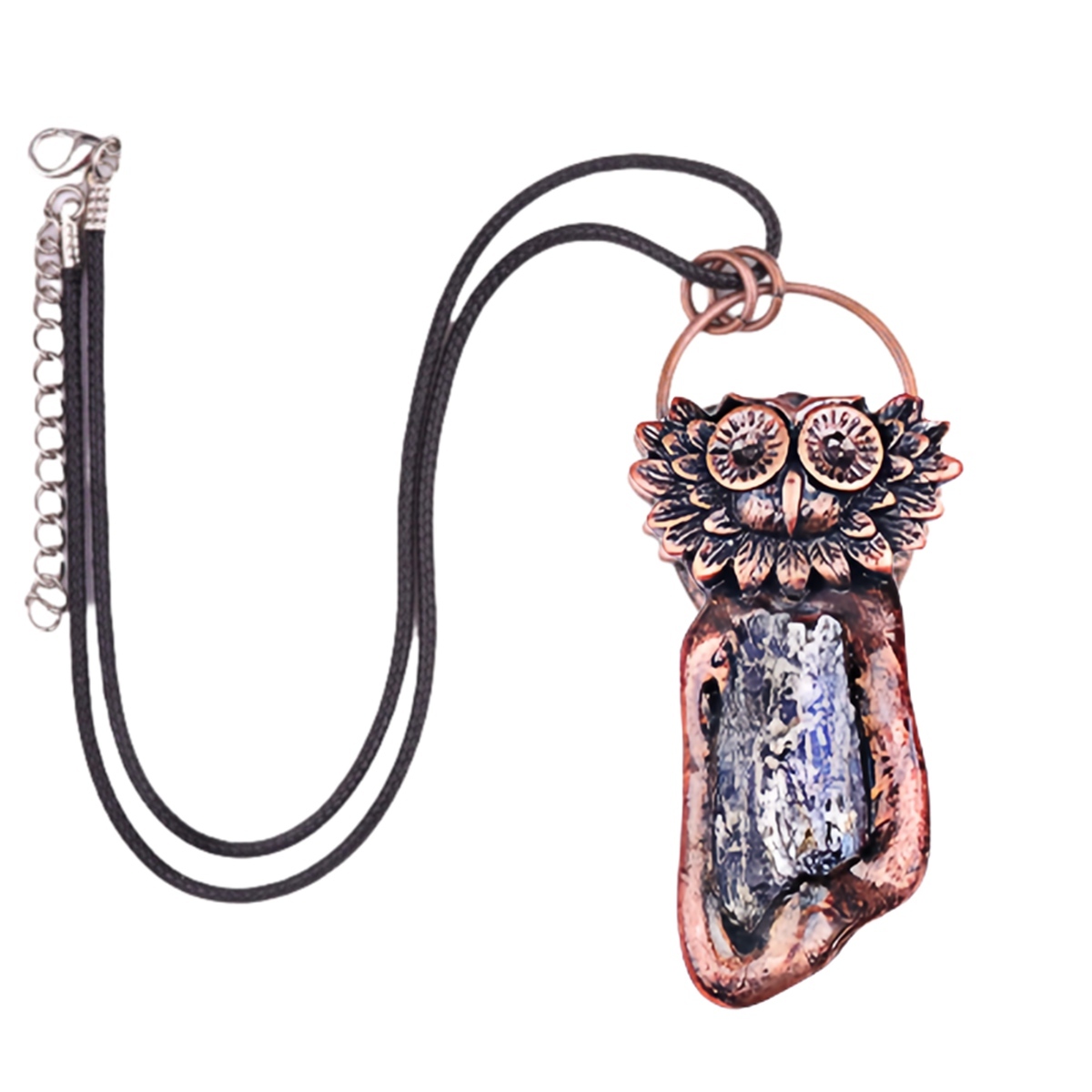 Natural Raw Gemstone Nugget Handcrafted Retro Red Copper OwlPendant for Making Jewelry SP1915C