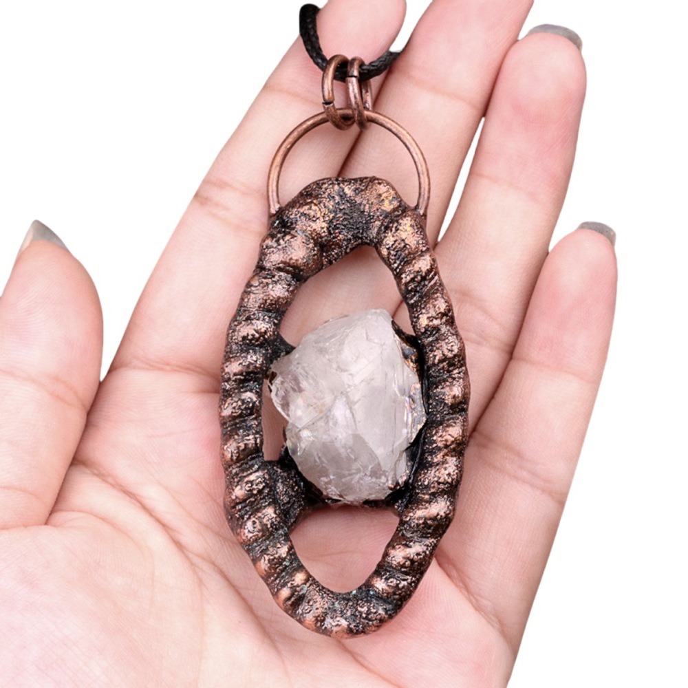 Natural Raw Gemstone Nugget Handcrafted Retro Red Copper Eye Pendant for Making Jewelry SP1912C