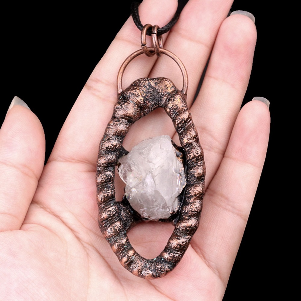 Natural Raw Gemstone Nugget Handcrafted Retro Red Copper Eye Pendant for Making Jewelry SP1912C