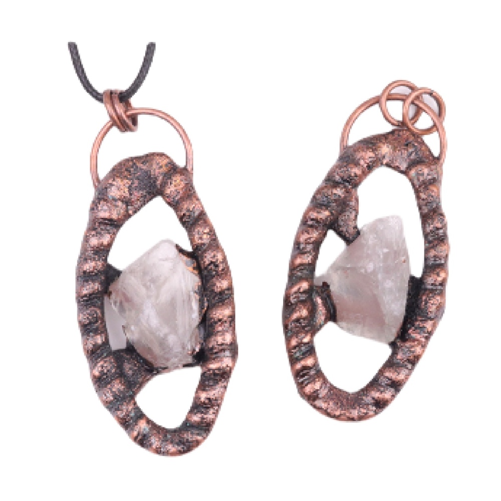 Natural Raw Gemstone Nugget Handcrafted Retro Red Copper Eye Pendant for Making Jewelry SP1912C
