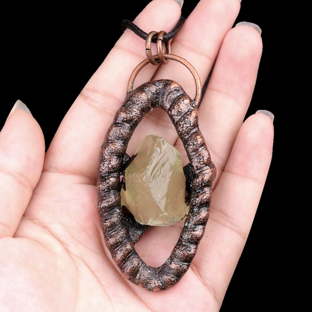 Natural Raw Gemstone Nugget Handcrafted Retro Red Copper Eye Pendant for Making Jewelry SP1912C