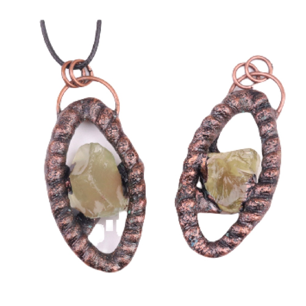 Natural Raw Gemstone Nugget Handcrafted Retro Red Copper Eye Pendant for Making Jewelry SP1912C