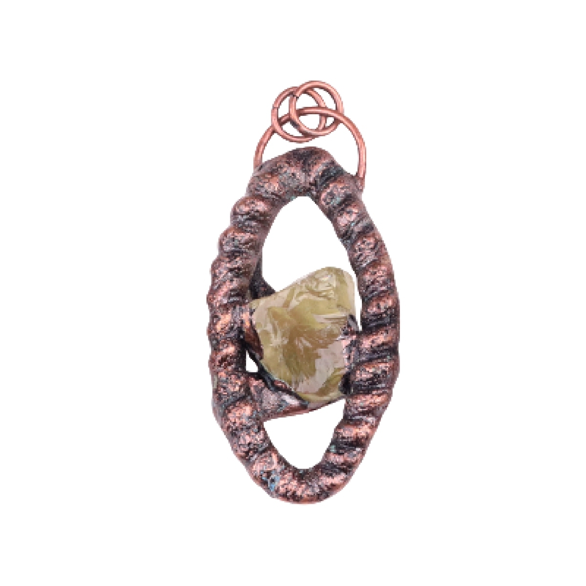 Natural Raw Gemstone Nugget Handcrafted Retro Red Copper Eye Pendant for Making Jewelry SP1912C