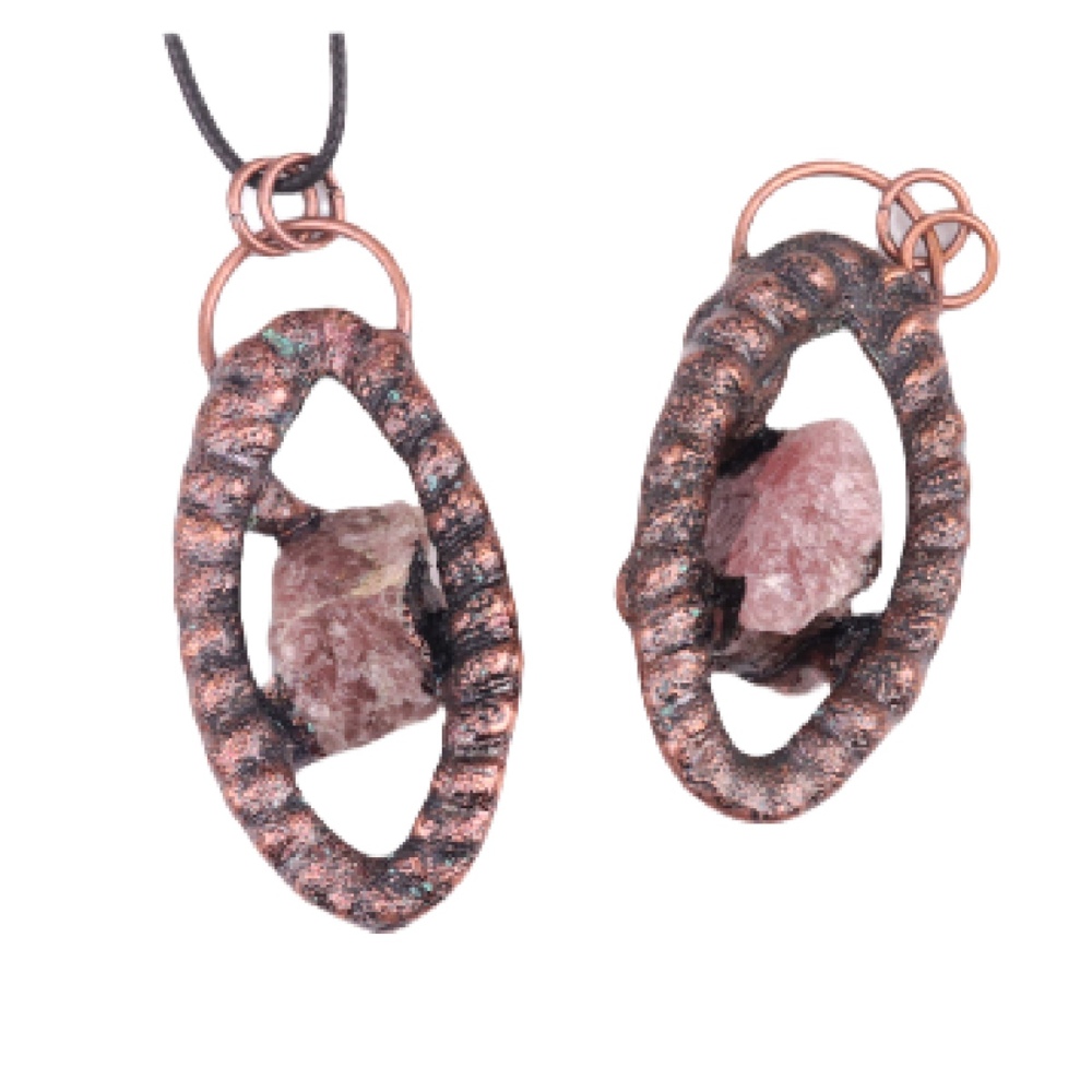Natural Raw Gemstone Nugget Handcrafted Retro Red Copper Eye Pendant for Making Jewelry SP1912C