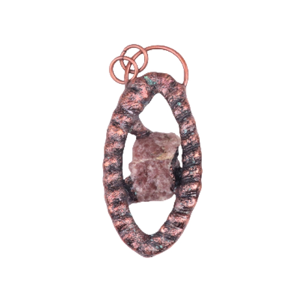 Natural Raw Gemstone Nugget Handcrafted Retro Red Copper Eye Pendant for Making Jewelry SP1912C