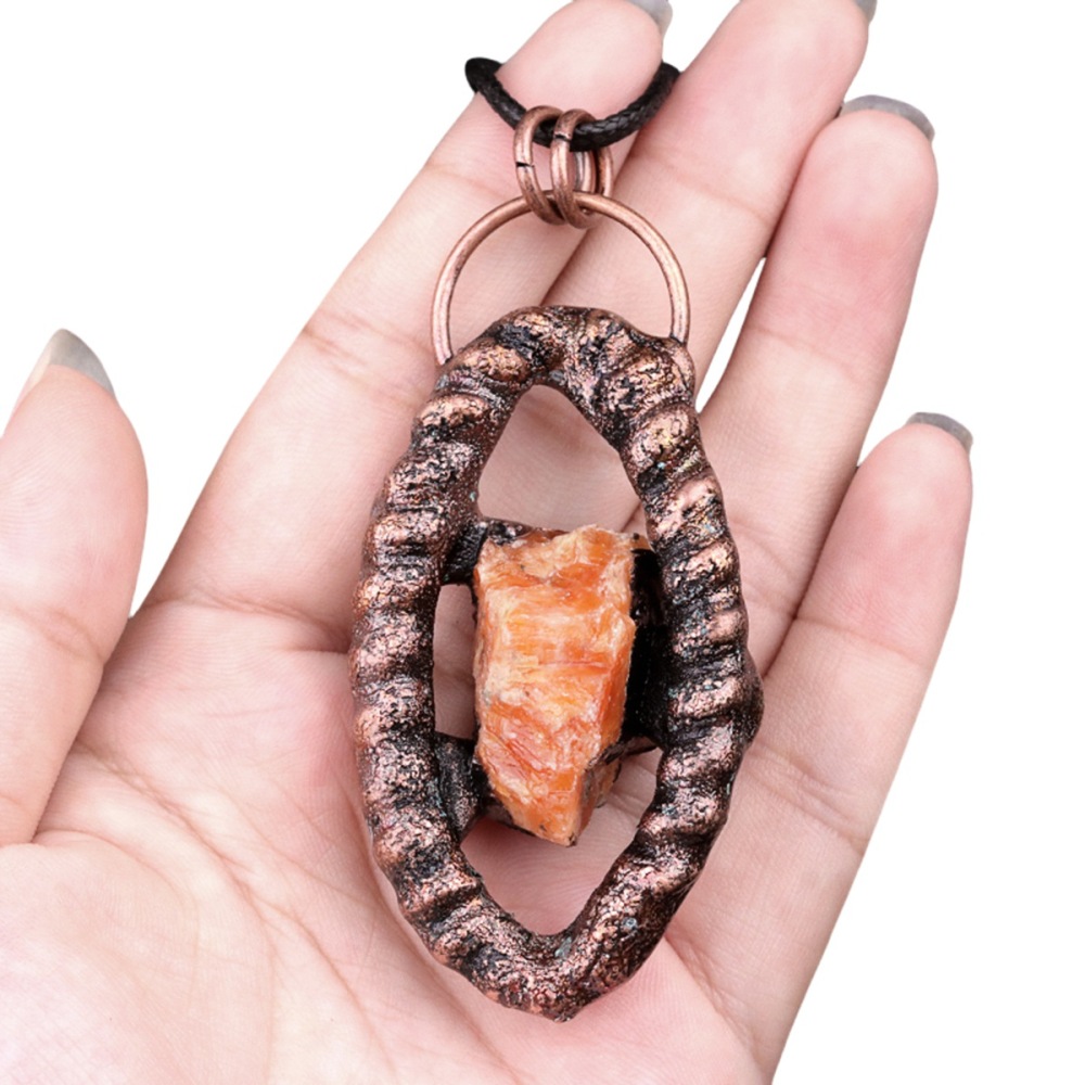 Natural Raw Gemstone Nugget Handcrafted Retro Red Copper Eye Pendant for Making Jewelry SP1912C