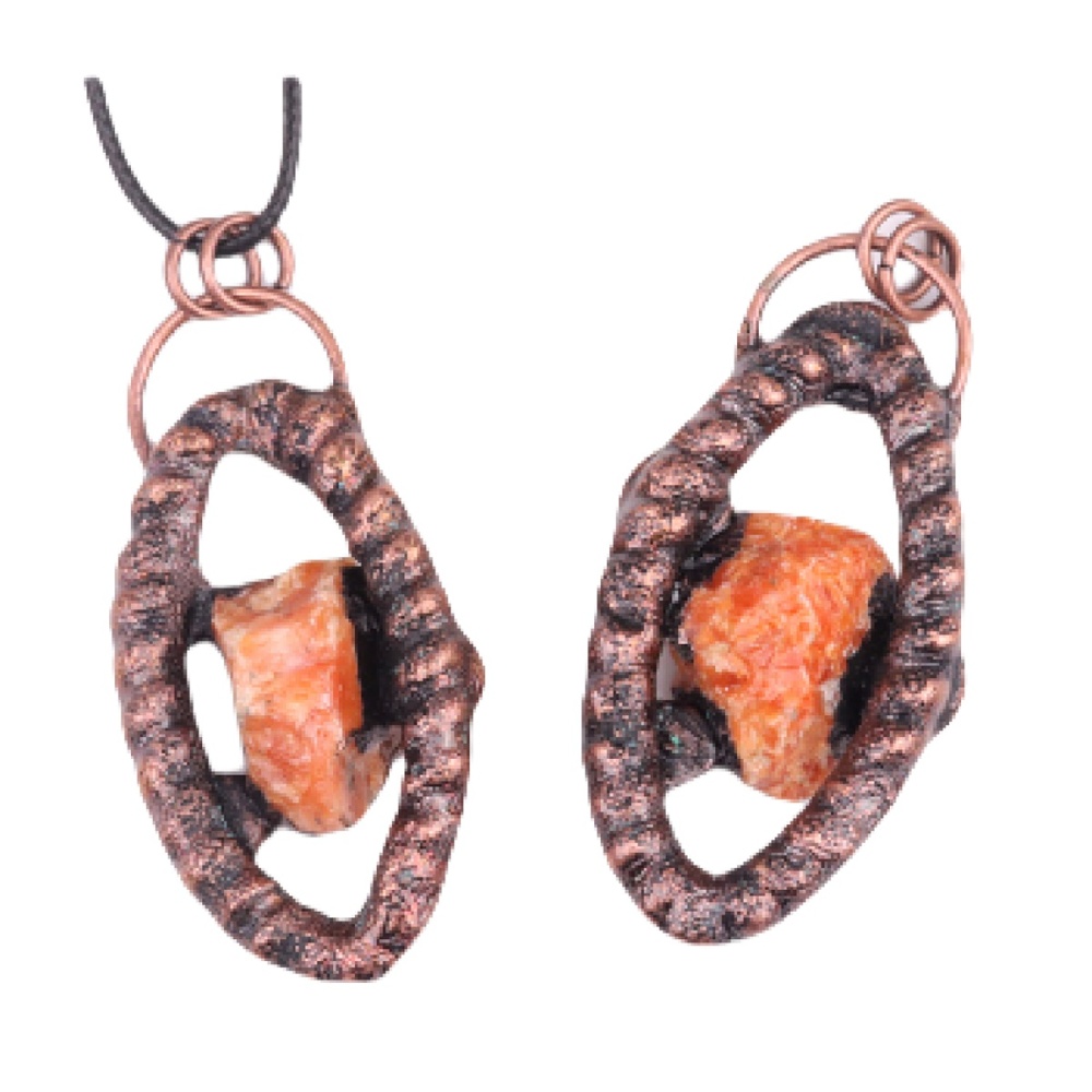 Natural Raw Gemstone Nugget Handcrafted Retro Red Copper Eye Pendant for Making Jewelry SP1912C