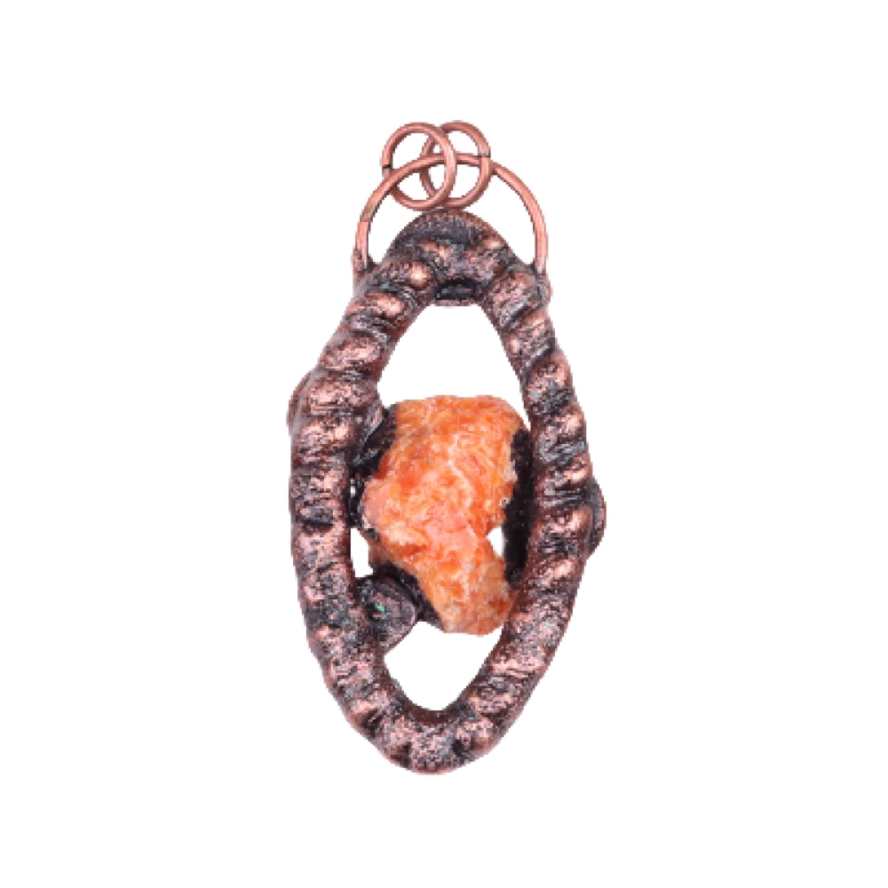 Natural Raw Gemstone Nugget Handcrafted Retro Red Copper Eye Pendant for Making Jewelry SP1912C