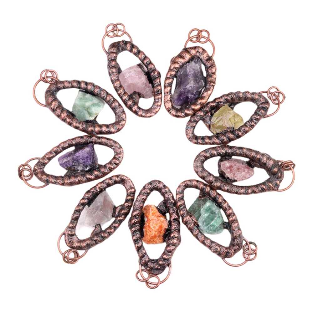 Natural Raw Gemstone Nugget Handcrafted Retro Red Copper Eye Pendant for Making Jewelry SP1912C