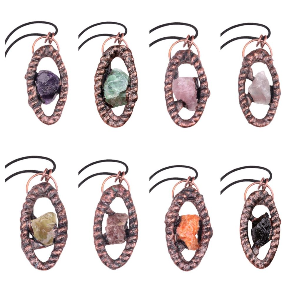 Natural Raw Gemstone Nugget Handcrafted Retro Red Copper Eye Pendant for Making Jewelry SP1912C