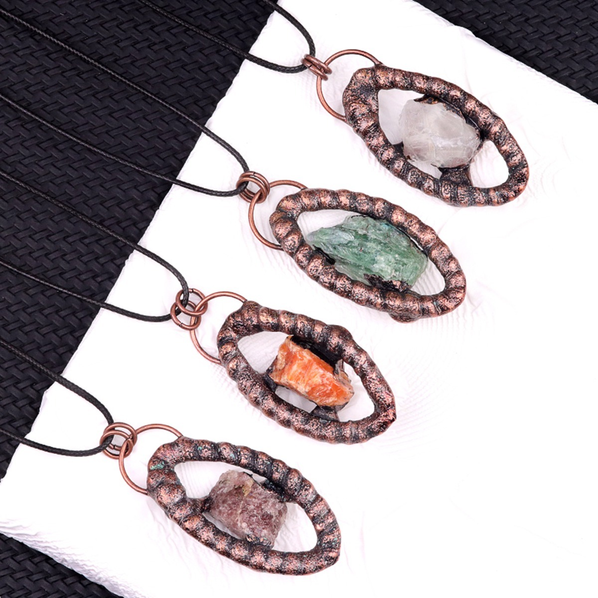 Natural Raw Gemstone Nugget Handcrafted Retro Red Copper Eye Pendant for Making Jewelry SP1912C
