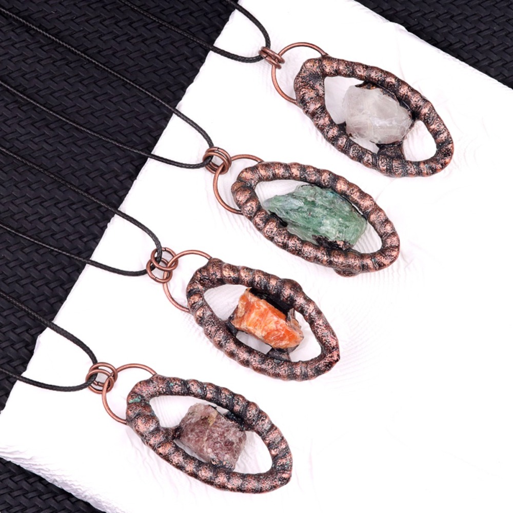 Natural Raw Gemstone Nugget Handcrafted Retro Red Copper Eye Pendant for Making Jewelry SP1912C