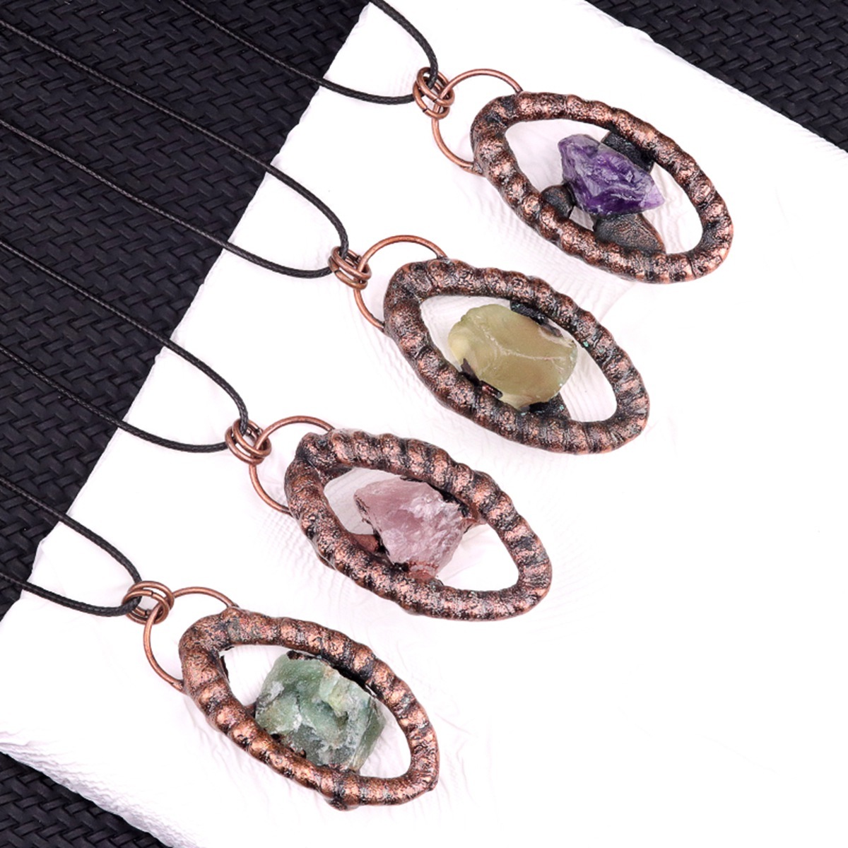 Natural Raw Gemstone Nugget Handcrafted Retro Red Copper Eye Pendant for Making Jewelry SP1912C