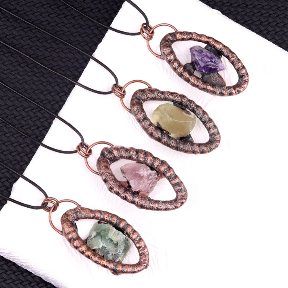 Natural Raw Gemstone Nugget Handcrafted Retro Red Copper Eye Pendant for Making Jewelry SP1912C